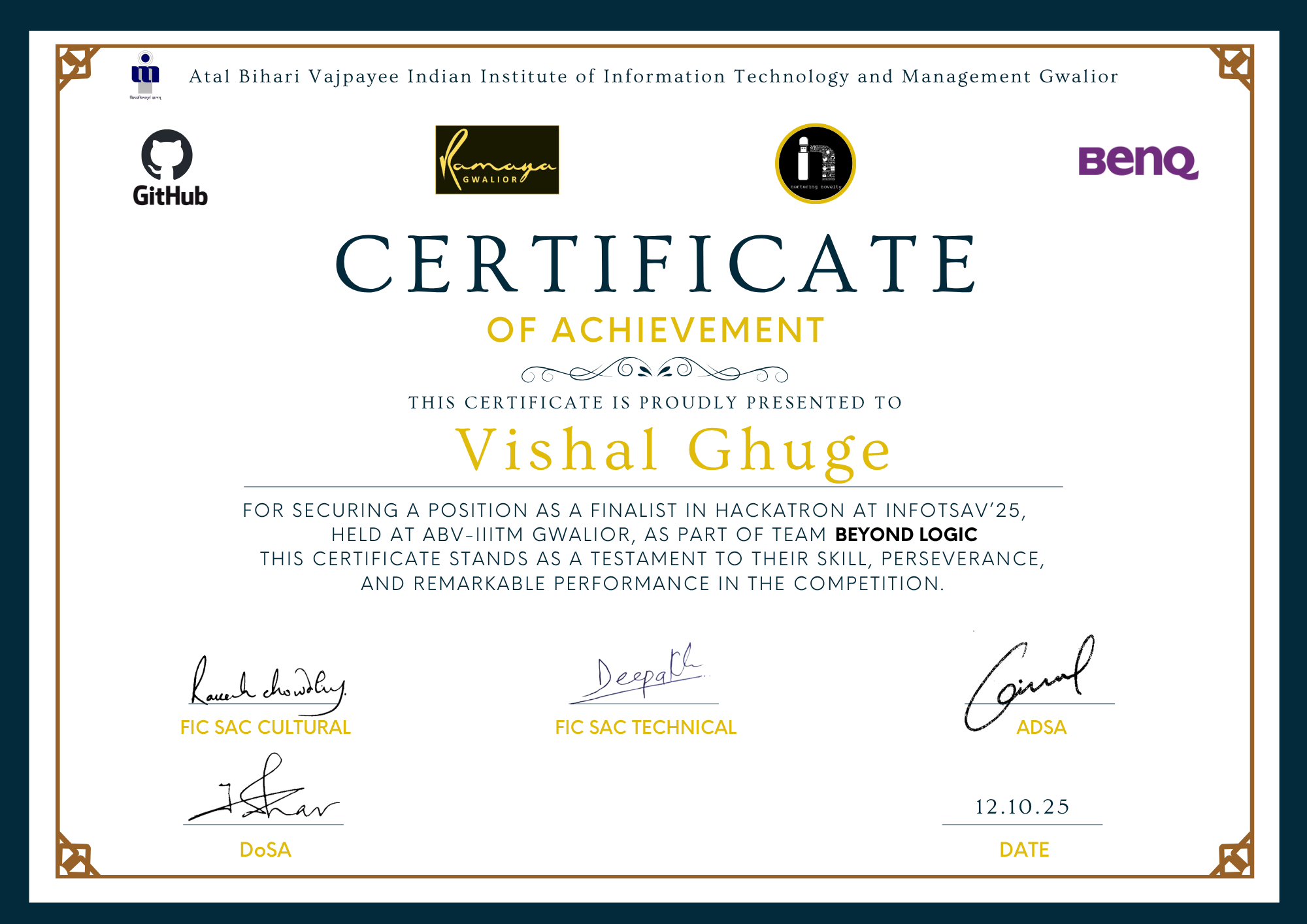 Infotsav 'Hackatron' Finalist