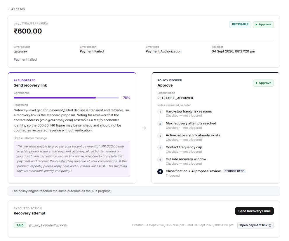 HaltLine: AI Revenue Recovery Decision Agent Screenshot 2