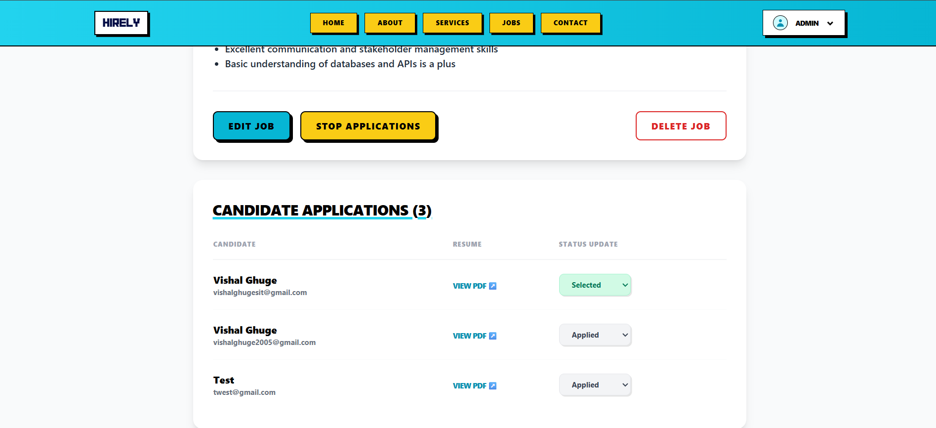 Hirely Platform Screenshot 6