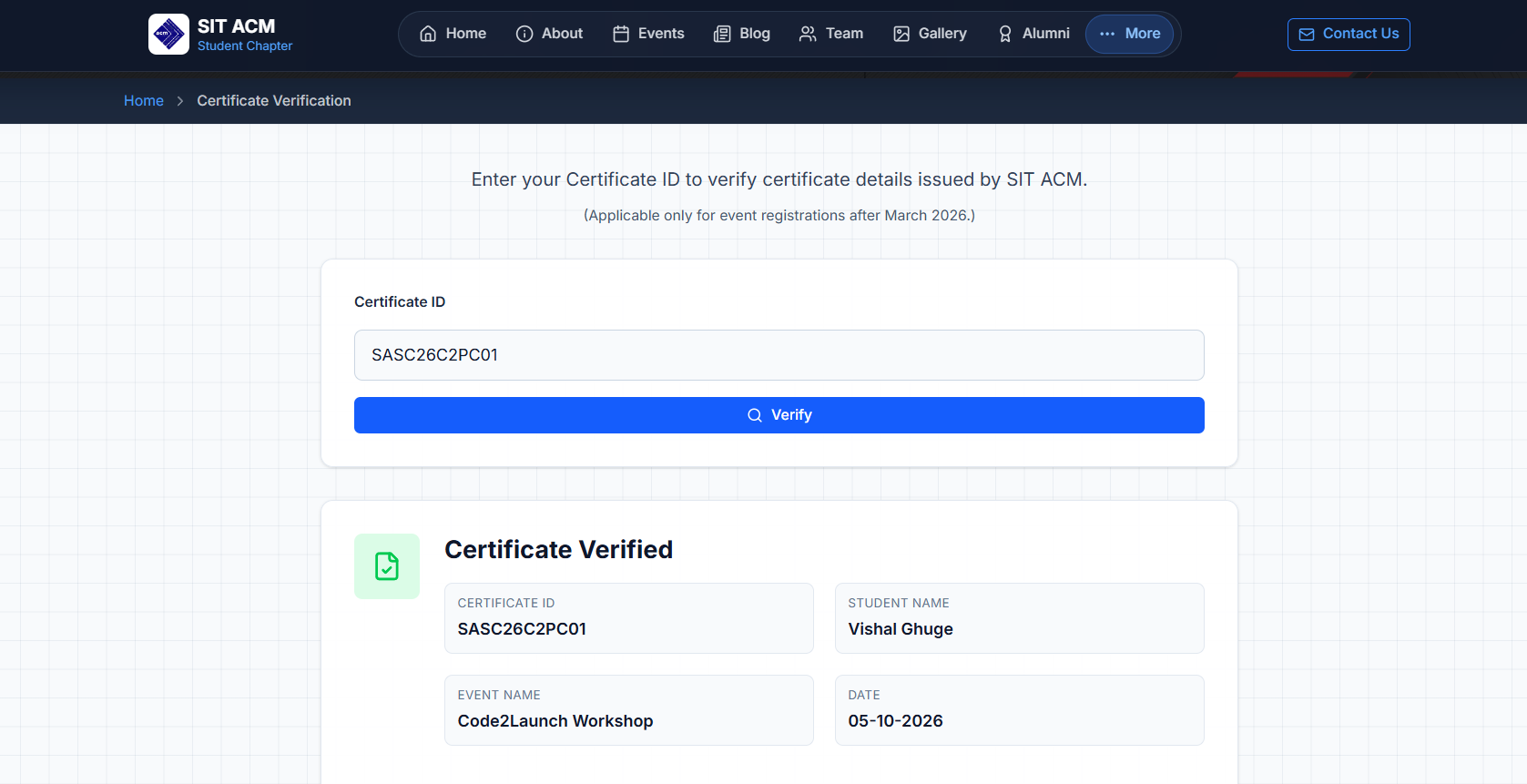 SIT ACM Website Screenshot 4